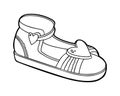 Coloring book for children, cartoon shoe collection. Kids sandal Royalty Free Stock Photo