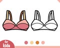 Coloring book. Collection of cartoon clothes. Bra