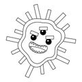 Coloring book, Cute bacteria and virus character