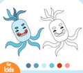 Coloring book, Cute bacteria and virus character