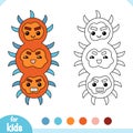 Coloring book, Cute bacteria and virus character