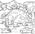 Coloring book for children with a dinosaur