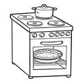 Coloring book for children. Electric stove