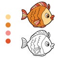 Coloring book for children (fish) Royalty Free Stock Photo