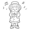 Coloring book, Girl singing a Christmas song