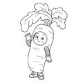 Coloring book for children: Halloween characters (carrot costume