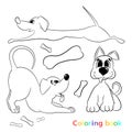 Coloring book for children includes three different dogs Royalty Free Stock Photo