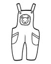 Coloring book, Kids dungarees