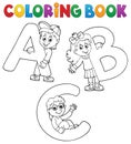 Coloring book children with letters ABC Royalty Free Stock Photo