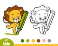 Coloring book, Lion and big marker