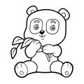 Coloring book for children, little panda Royalty Free Stock Photo