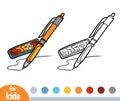 Coloring book, Mechanical pencil with leads Royalty Free Stock Photo