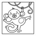 Coloring book for children, monkey Royalty Free Stock Photo