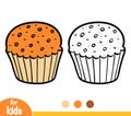 Coloring book for children, cartoon Muffin