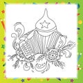 Coloring book for children - musical instruments accordion