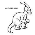 Coloring book for children, cartoon Parasaurolophus