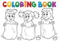 Coloring book children playing theme 1 Royalty Free Stock Photo