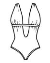 Coloring book, Plunge women swimsuit