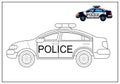 coloring book for children. police car with a signal.