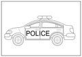 coloring book for children. police car with a signal.