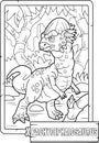Coloring book for children, prehistoric dinosaur pachycephalosaurus, illustration