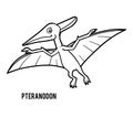 Coloring book for children, cartoon Pteranodon