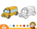 Coloring book, School bus Royalty Free Stock Photo