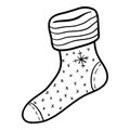 Coloring book for kids, Sock with snowflake