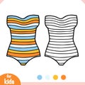 Coloring book, Strapless bandeau women swimsuit