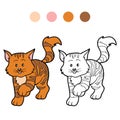 Coloring book for children (striped cat)