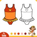 Coloring book, Swimsuit for girls