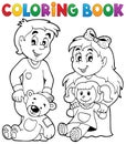Coloring book children with toys 1 Royalty Free Stock Photo