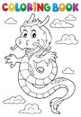 Coloring book Chinese dragon topic 1 Royalty Free Stock Photo