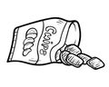 Coloring book, Chips bag Royalty Free Stock Photo