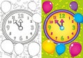 Coloring Book Of Christmas Clock And Balls