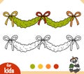 Coloring book, Christmas garland Royalty Free Stock Photo