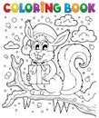 Coloring book Christmas squirrel 1 Royalty Free Stock Photo