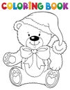 Coloring book Christmas teddy bear topic