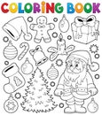 Coloring book Christmas thematics 4 Royalty Free Stock Photo
