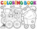 Coloring book Christmas train 1 Royalty Free Stock Photo