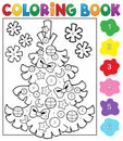 Coloring book Christmas tree topic 4 Royalty Free Stock Photo