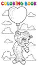 Coloring book clown with balloon Royalty Free Stock Photo