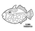 Coloring book, Clown triggerfish