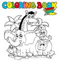 Coloring book with cute animals 1 Royalty Free Stock Photo