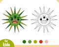 Coloring book, Cute bacteria and virus character