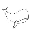 Coloring book: cachalot or sperm whale character