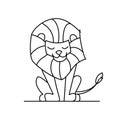 Coloring book: Cute little lion character