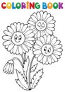 Coloring book daisy flower image 1 Royalty Free Stock Photo