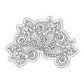 Coloring book. Decorative element with swirls and elegant lines, hand drawn vector coloring page Royalty Free Stock Photo