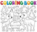 Coloring book deer theme 1